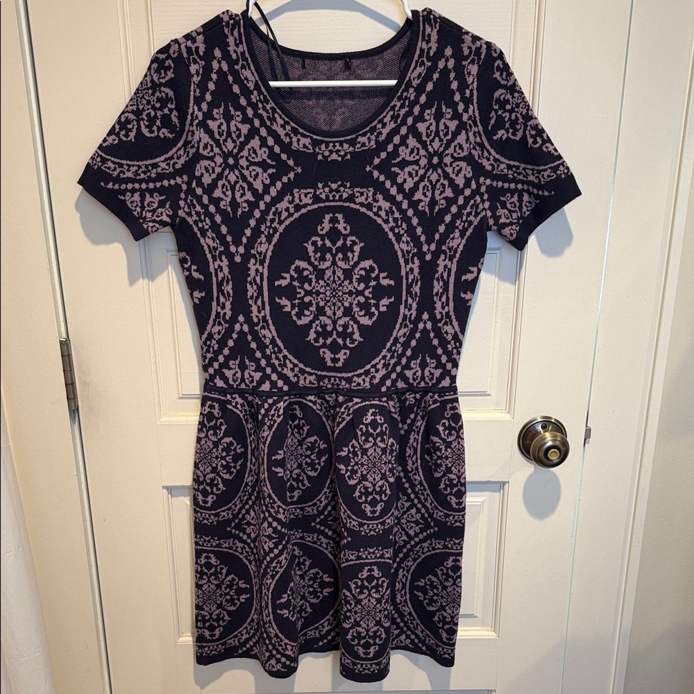 Romeo & Juliet Couture purple patterned sweater dress